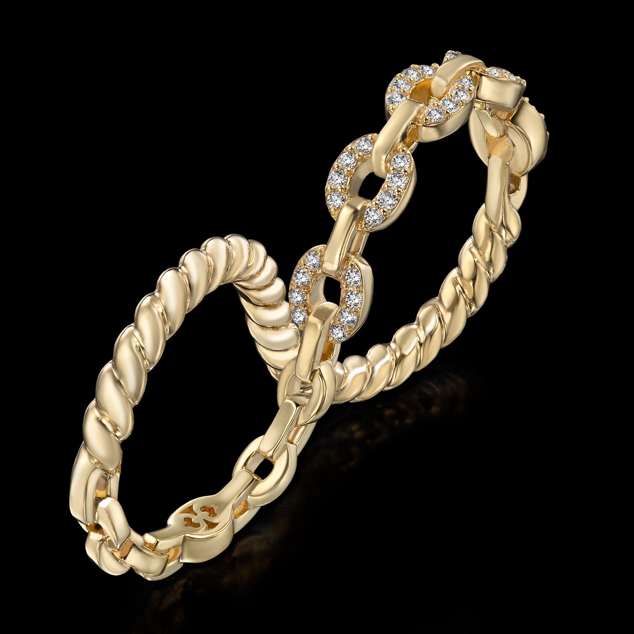 Harmony Resonance Ring (yellow gold with diamonds)