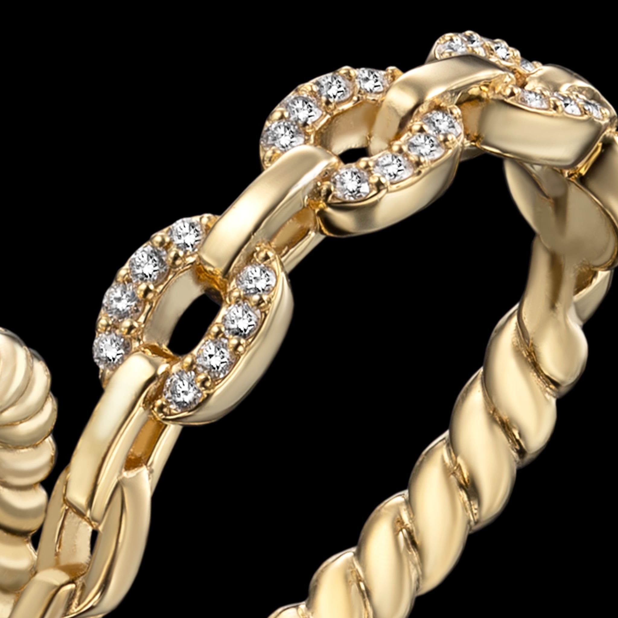 Harmony Double Resonance Ring (yellow gold with diamonds)