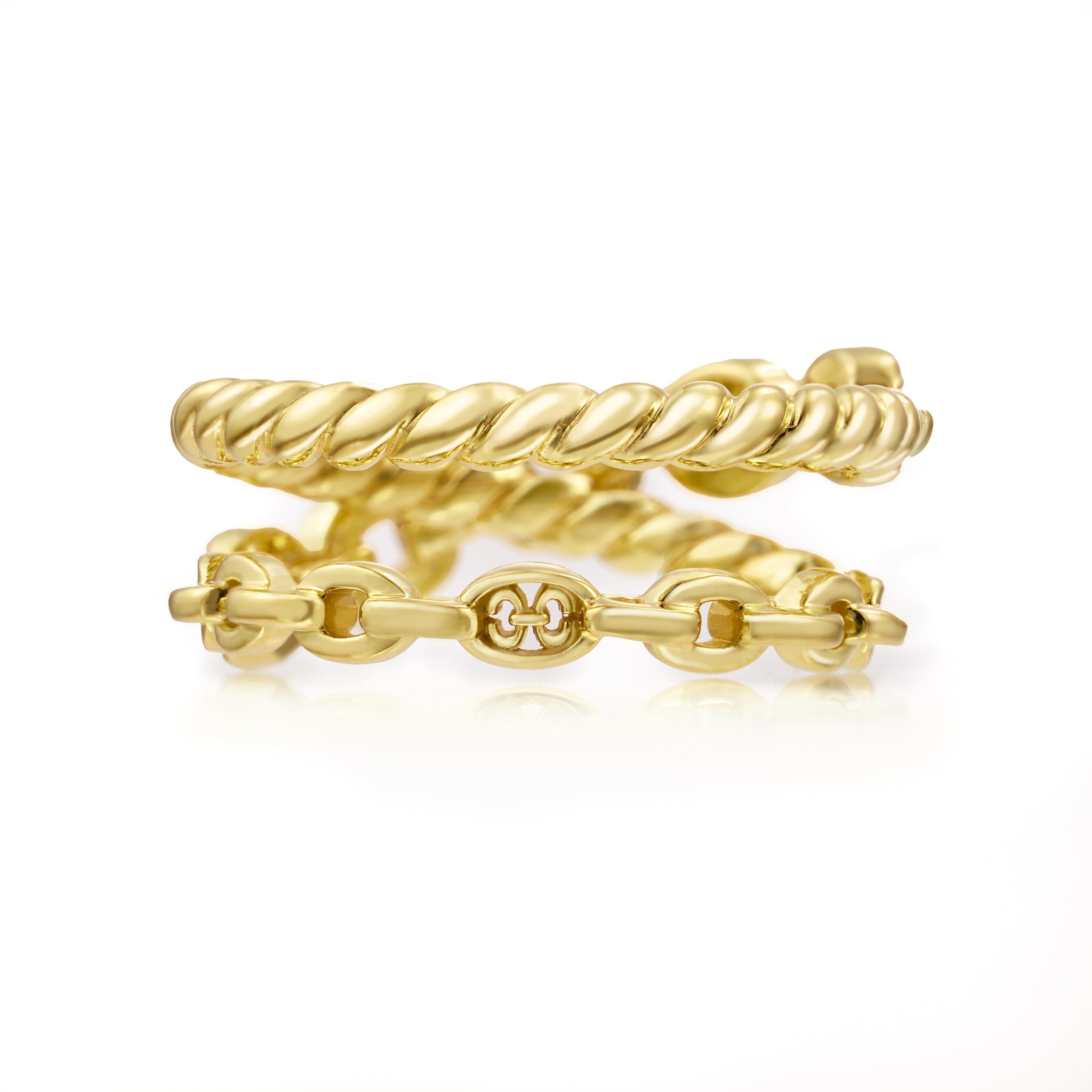 Harmony Crossover Ring (yellow gold with diamonds)