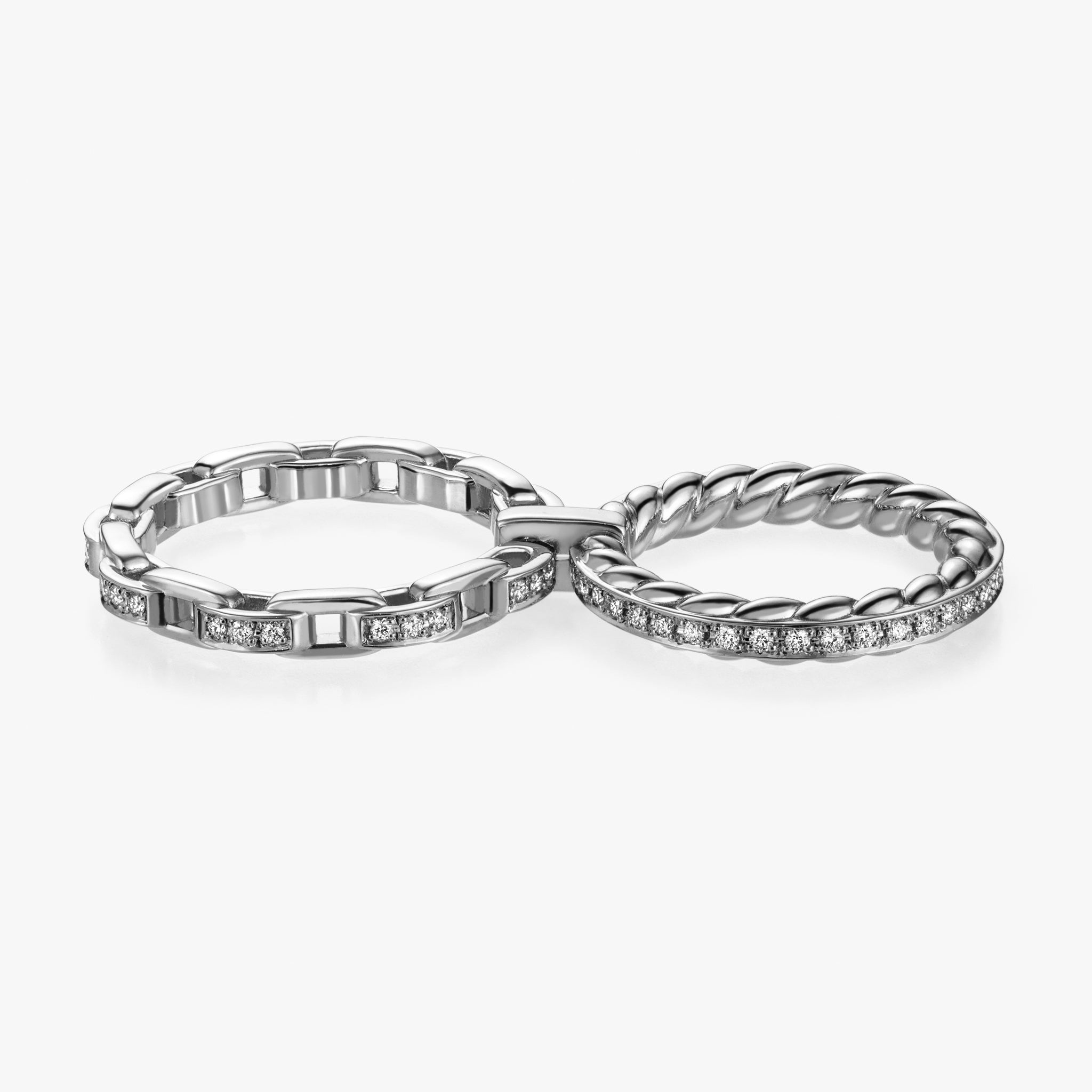 Harmony Twin Ring (white gold with diamonds)