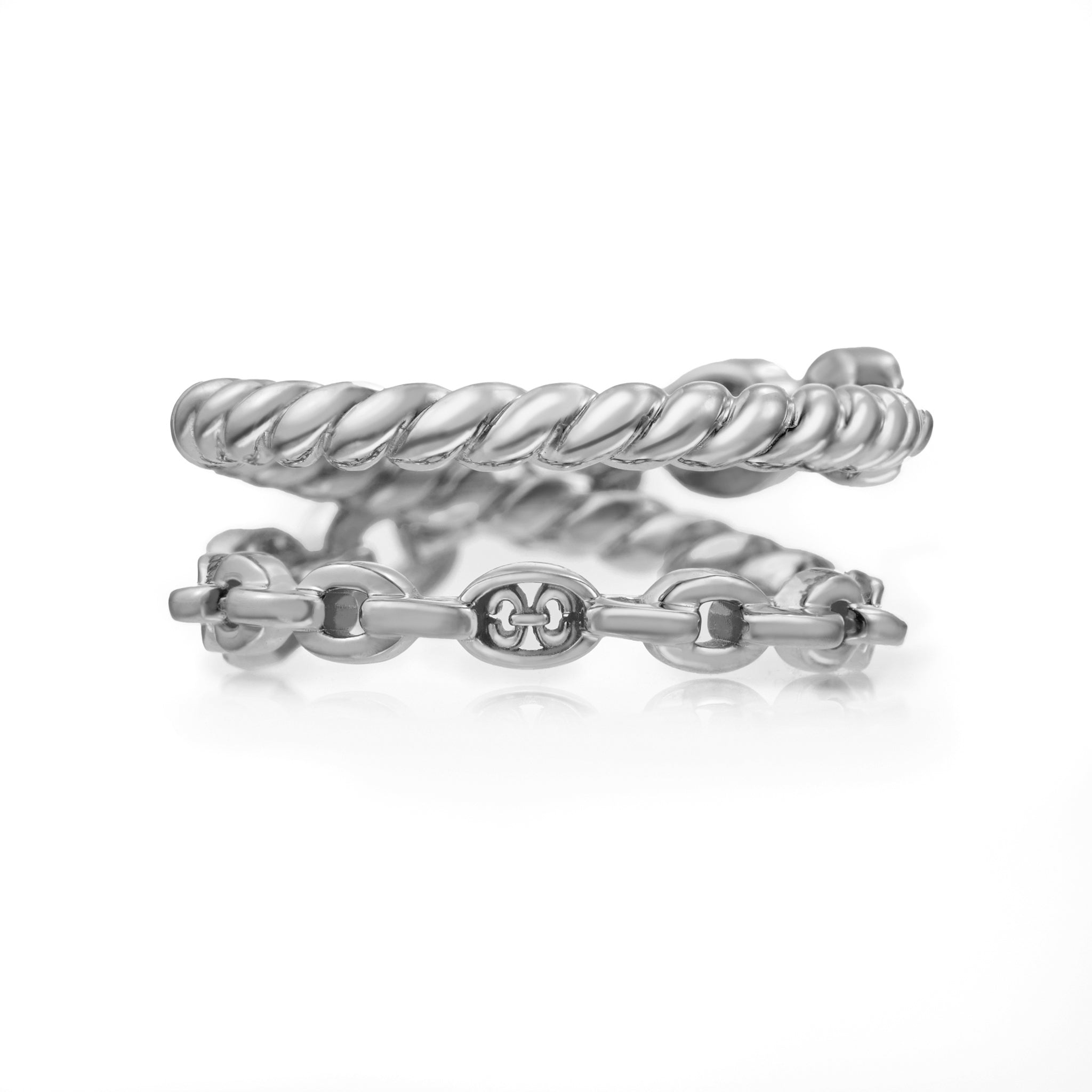 Harmony Crossover Ring (white gold with diamonds)