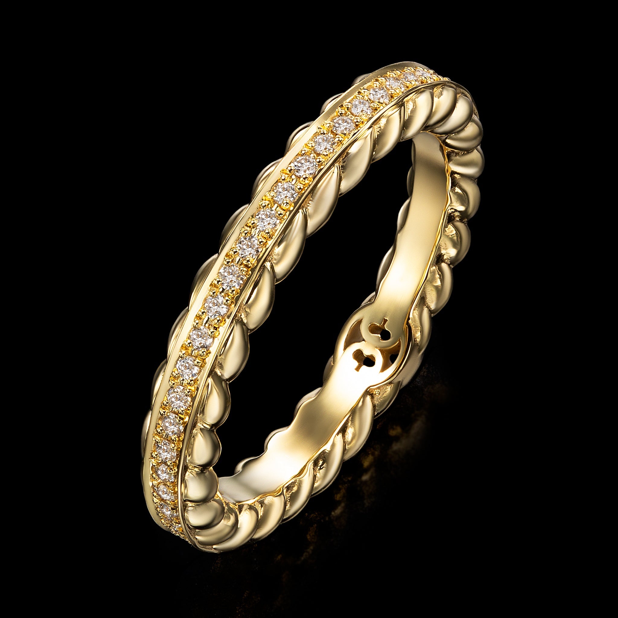 Birth Narrow Ring (yellow gold with diamonds)