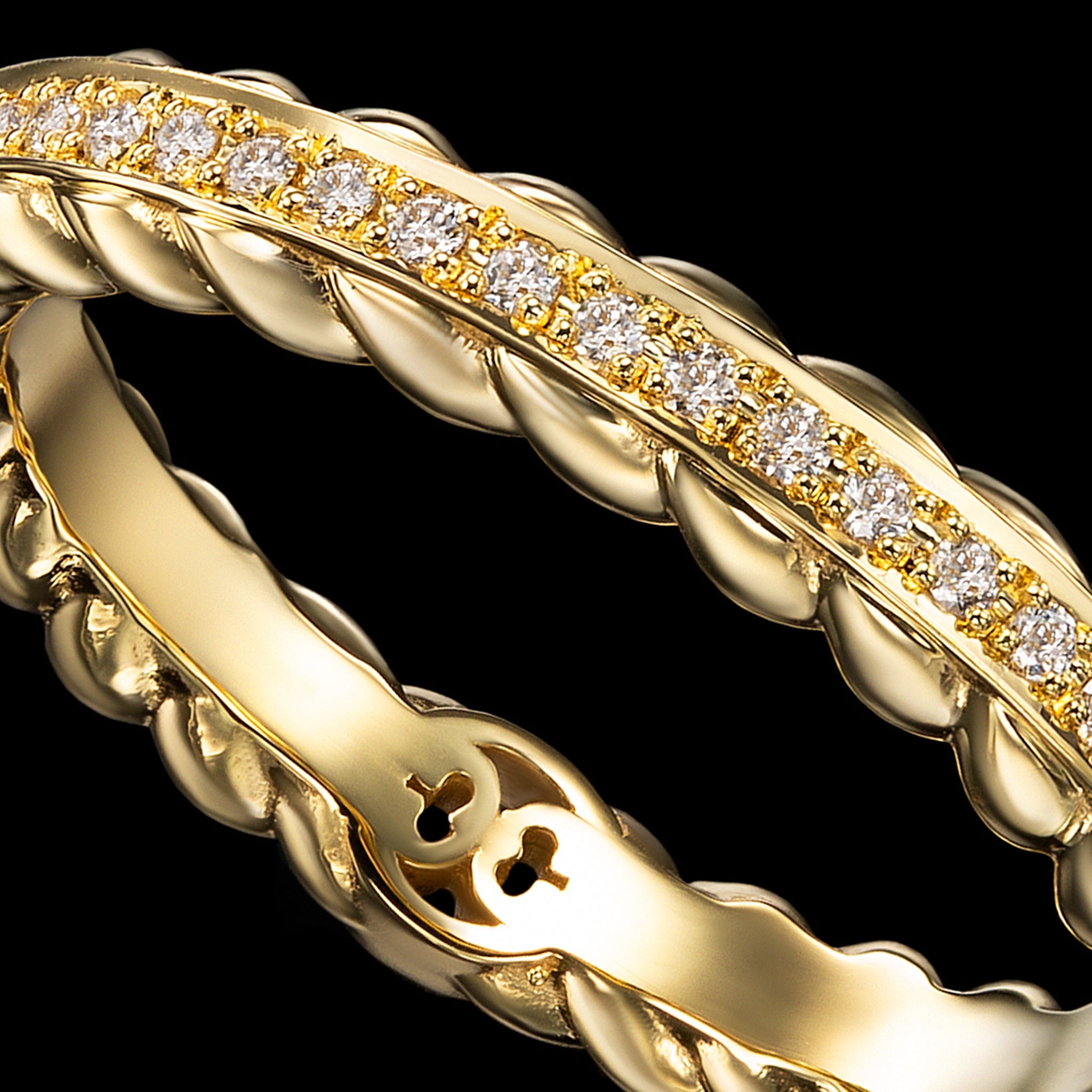 Birth Narrow Ring (yellow gold with diamonds)