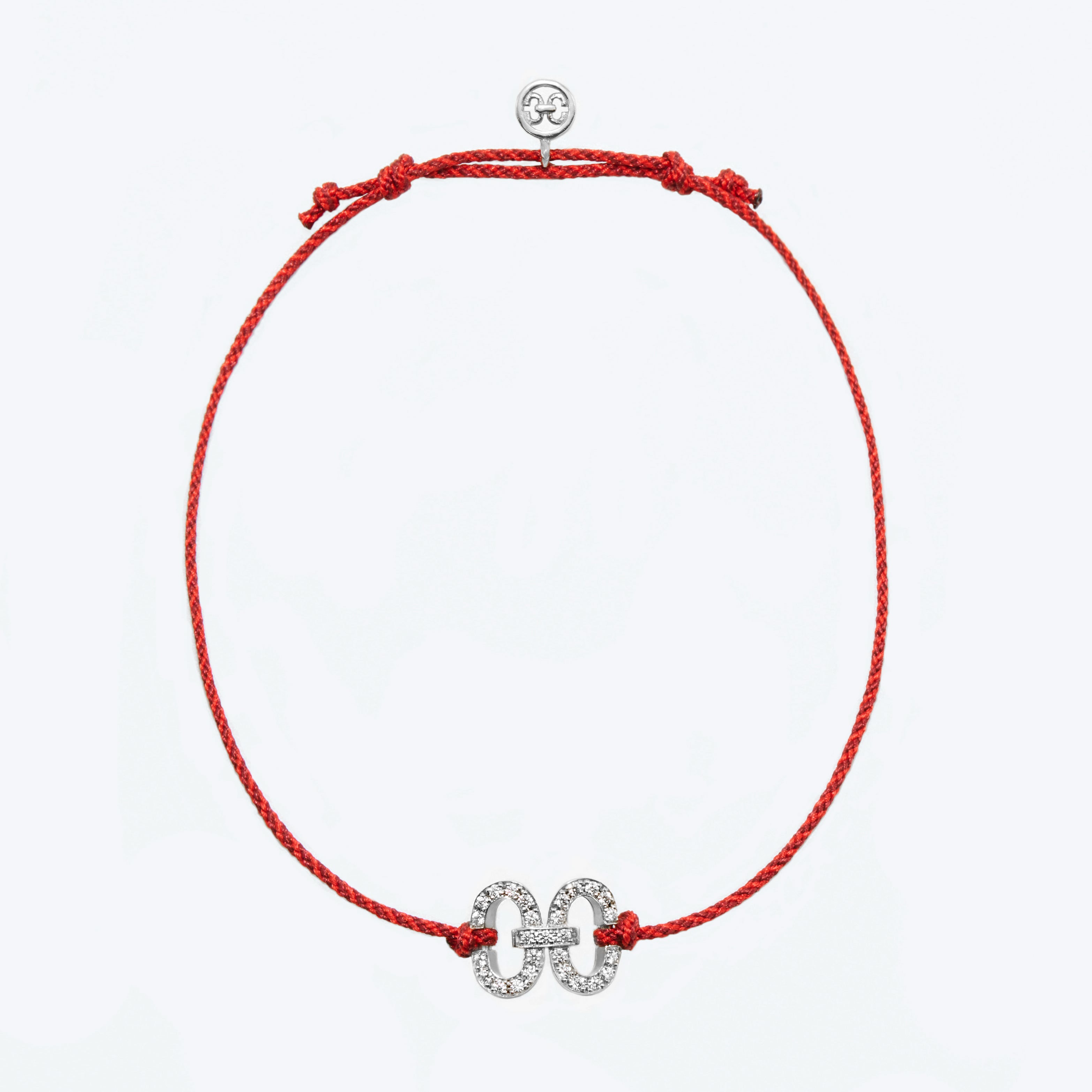 Harmony Iconic Samurai Braided Cord Bracelet (white gold with melee diamonds)