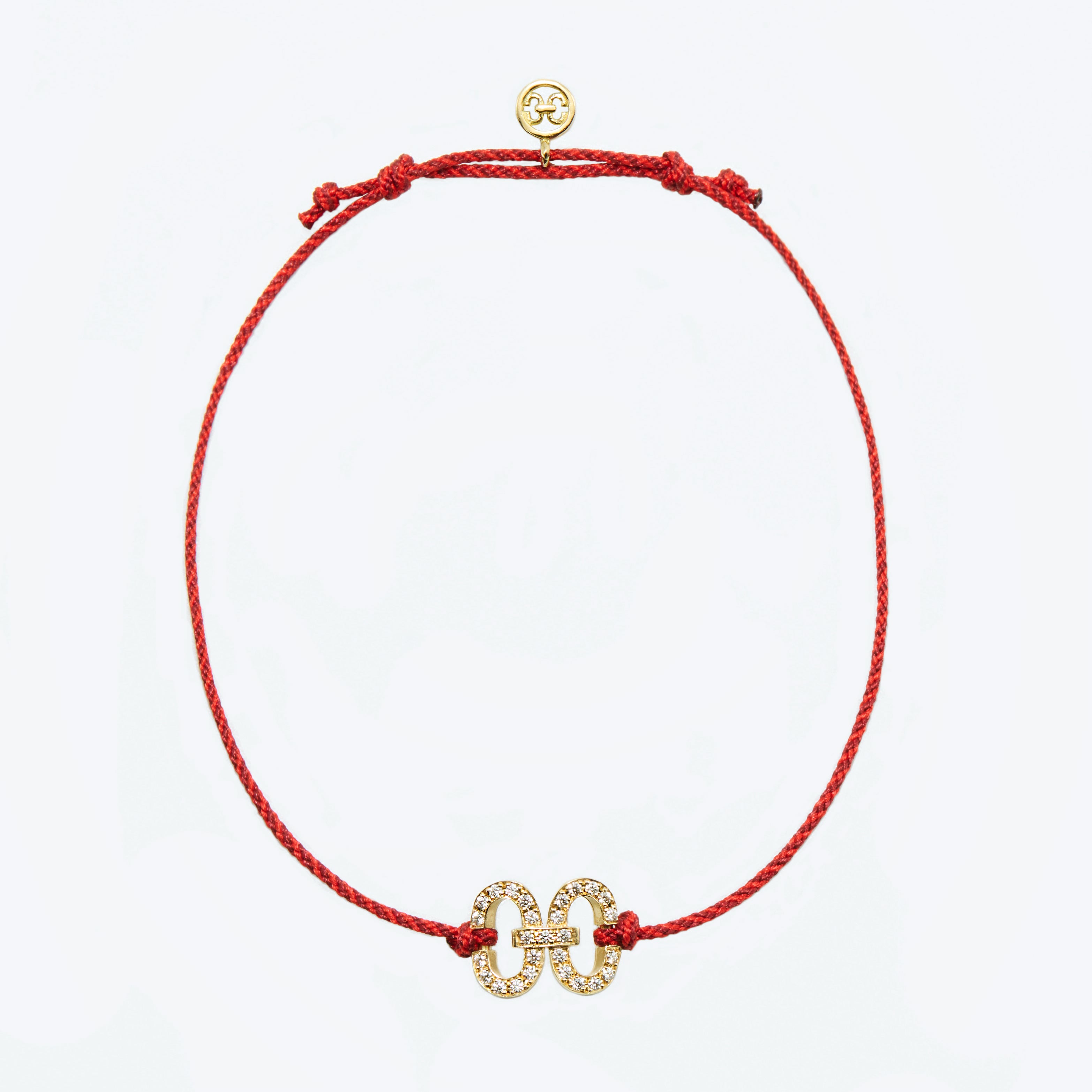 Harmony Iconic Samurai Braided Cord Bracelet (yellow gold with melee diamonds)