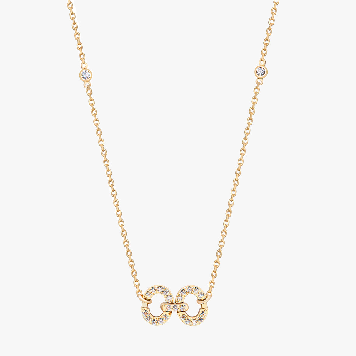 Links HC Logo Necklace (yellow gold with melee diamonds)