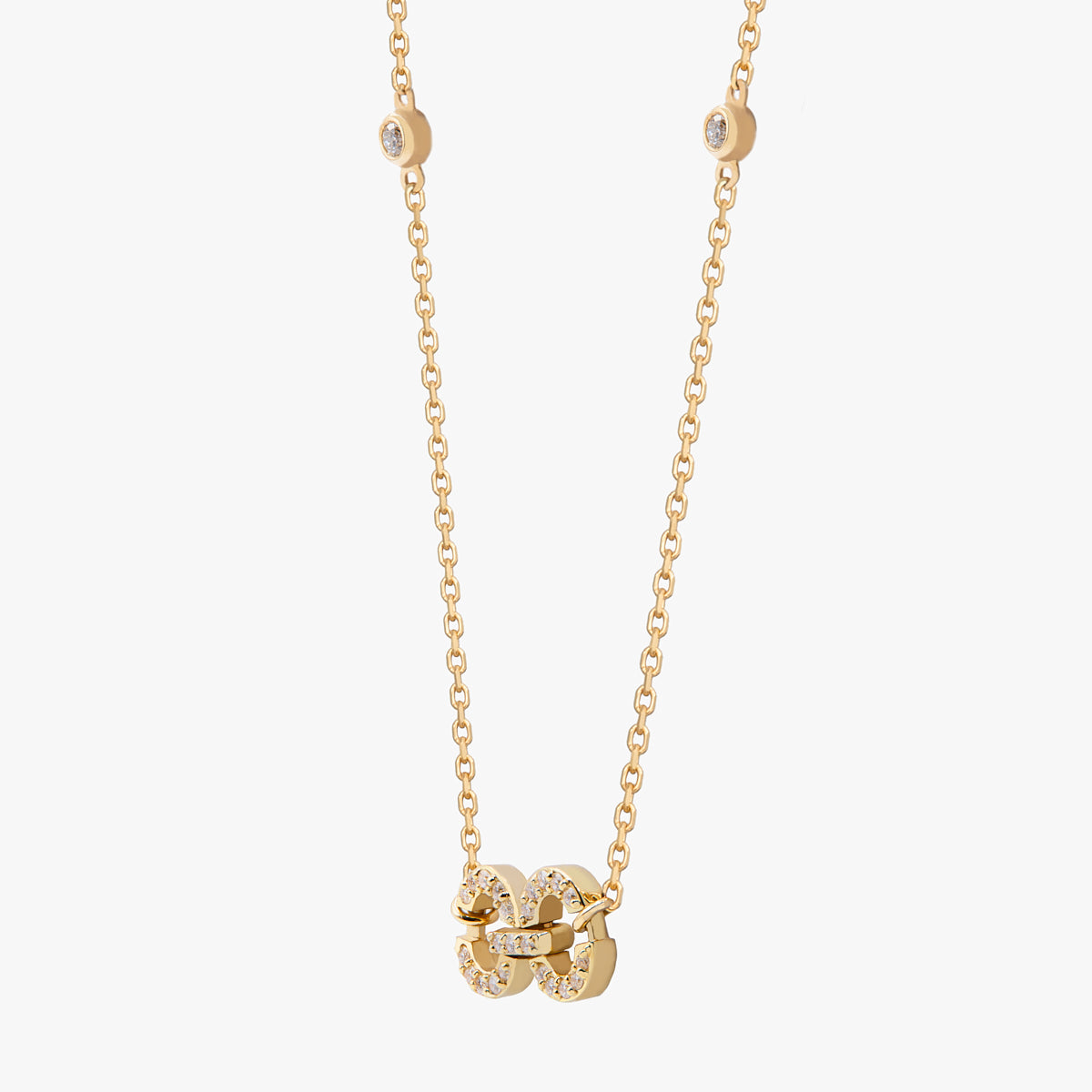 Links HC Logo Necklace (yellow gold with melee diamonds)