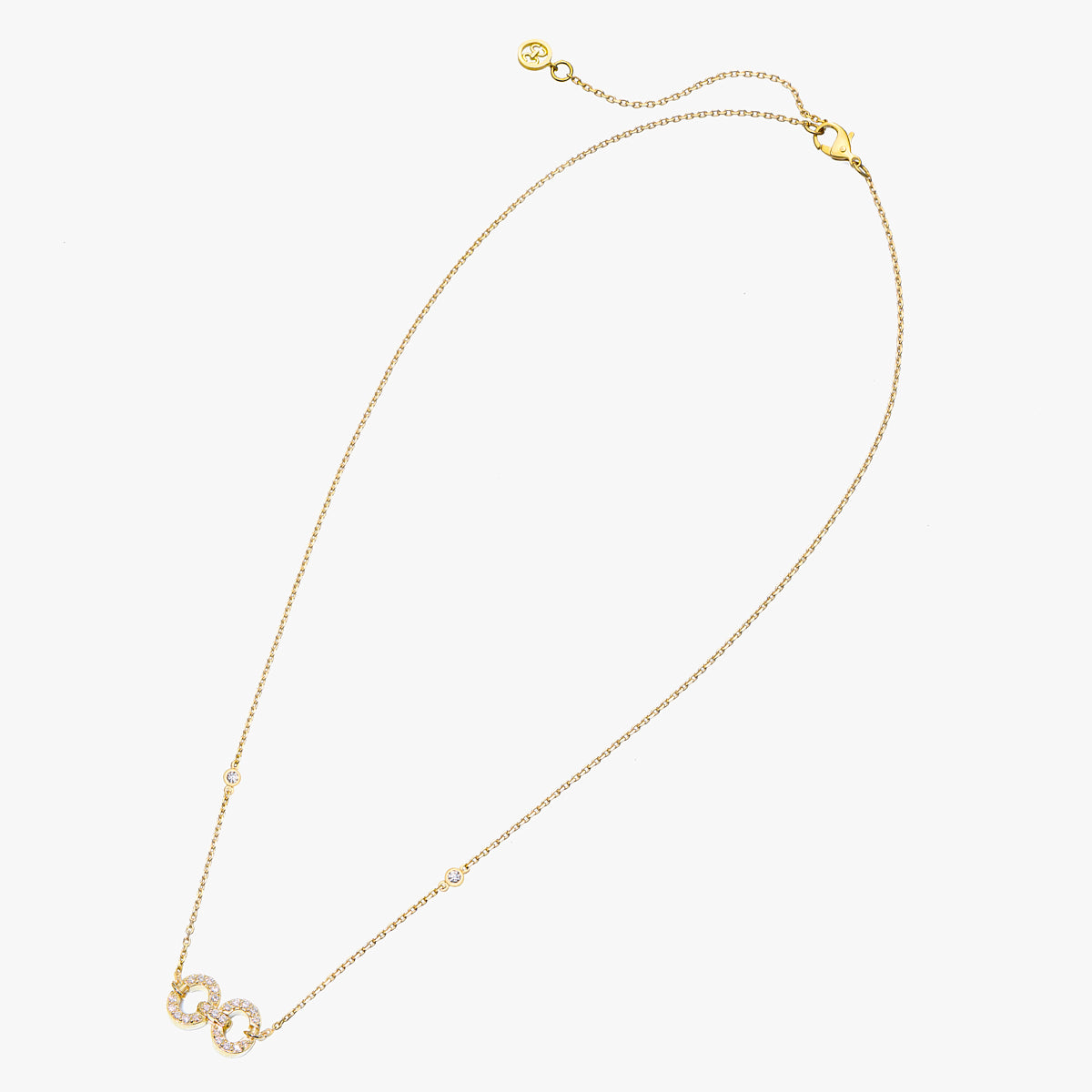 Links HC Logo Necklace (yellow gold with melee diamonds)