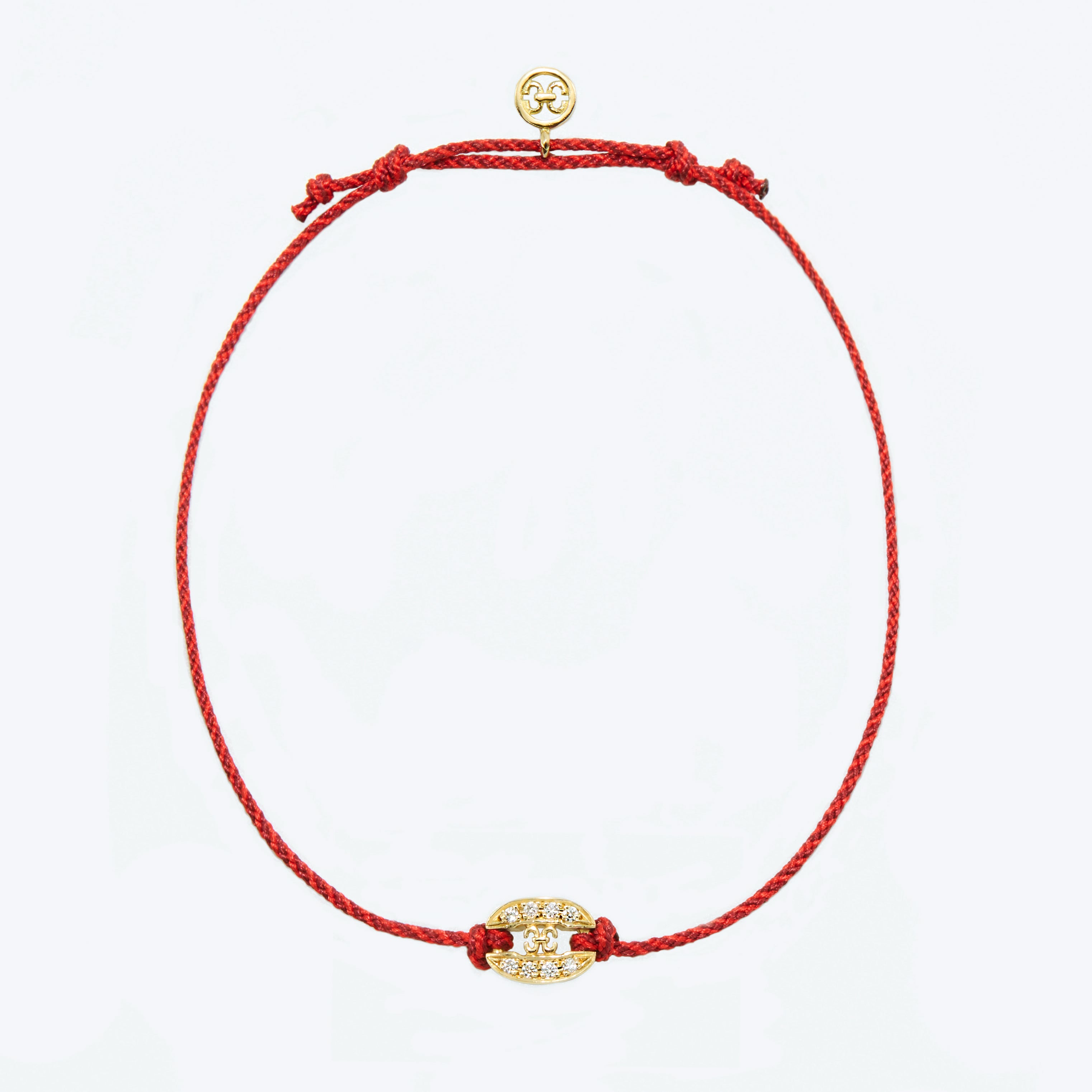 LINKS SAMURAI BRAIDED CORD BRACELET(yellow gold with melee diamonds)