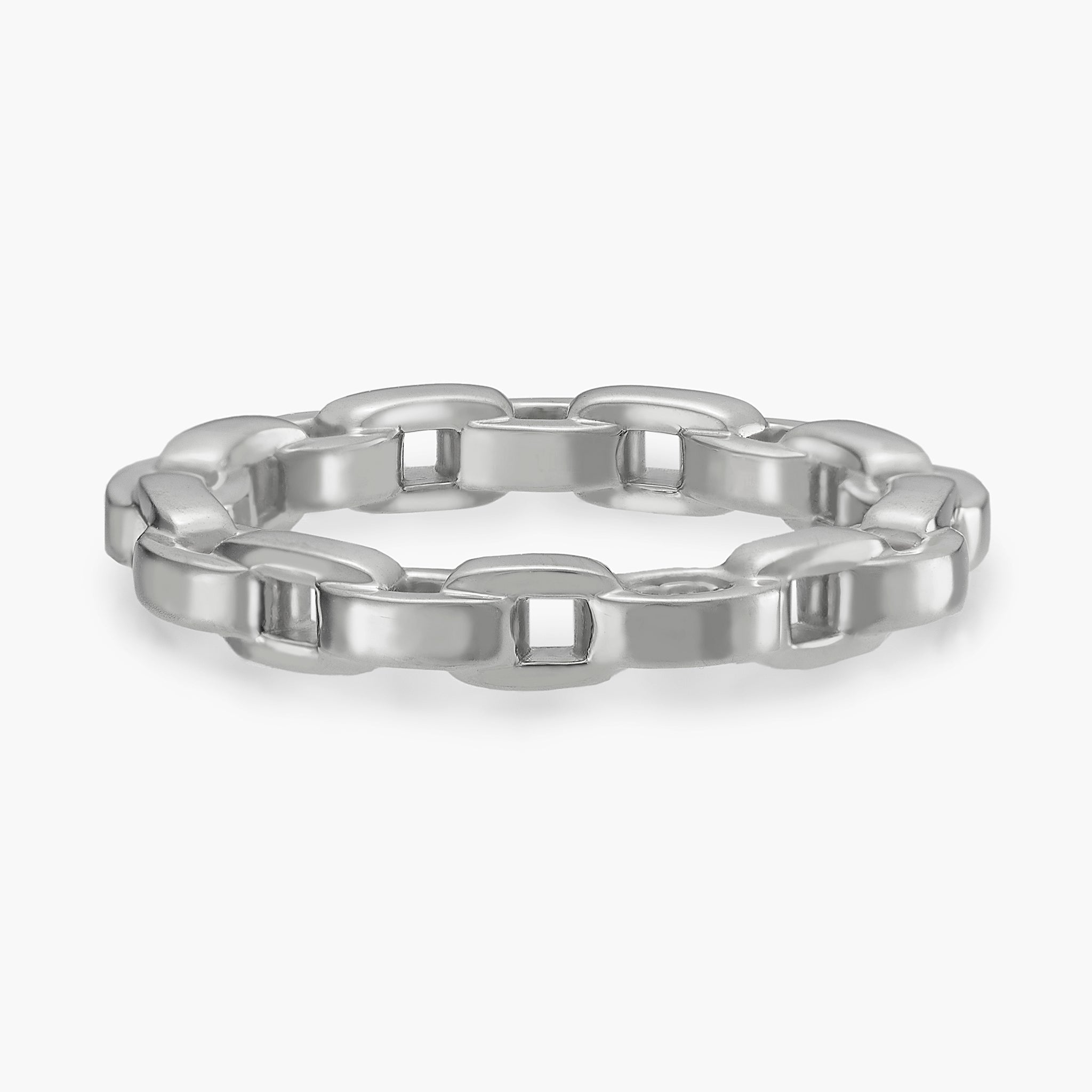 Links Three Side Chain Ring (white gold)